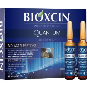 سرم ضدریزش بیو اکتیو بیوکسین مناسب مرد و زن  مدل Quantum حاوی بیوکمپلکس B11 حجم دهنده و تقویت ریشه مو آبی بسته 15 عددی اورجینال