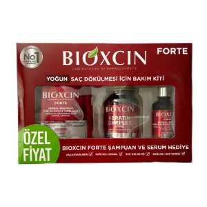 پک ضدریزش و رشد مجدد قوی فورت بیوکسین Bioxcin مخصوص مرد و زن شامل:شامپو+مکمل غذایی+سرم اورجینال